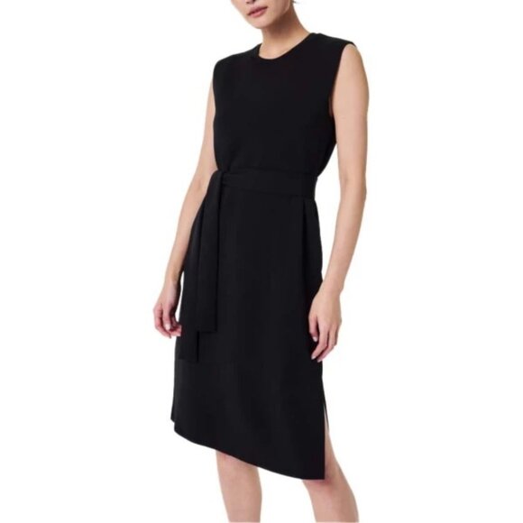 SPANX AirEssentials Tie-Waist Shift Dress XS Very Black NWT - Picture 2 of 5